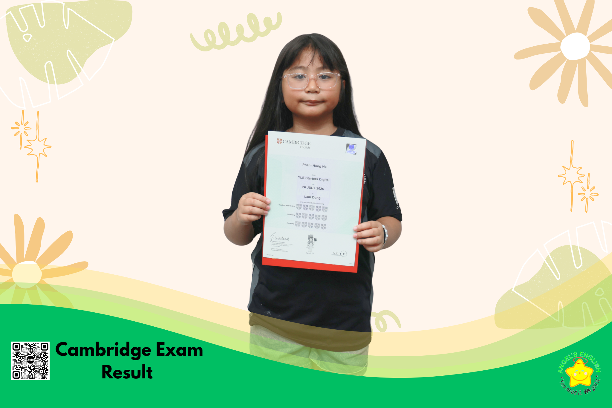 CHÚC MỪNG CÁC HỌC VIÊN NHẬN KẾT QUẢ KỲ THI CAMBRIDGE!