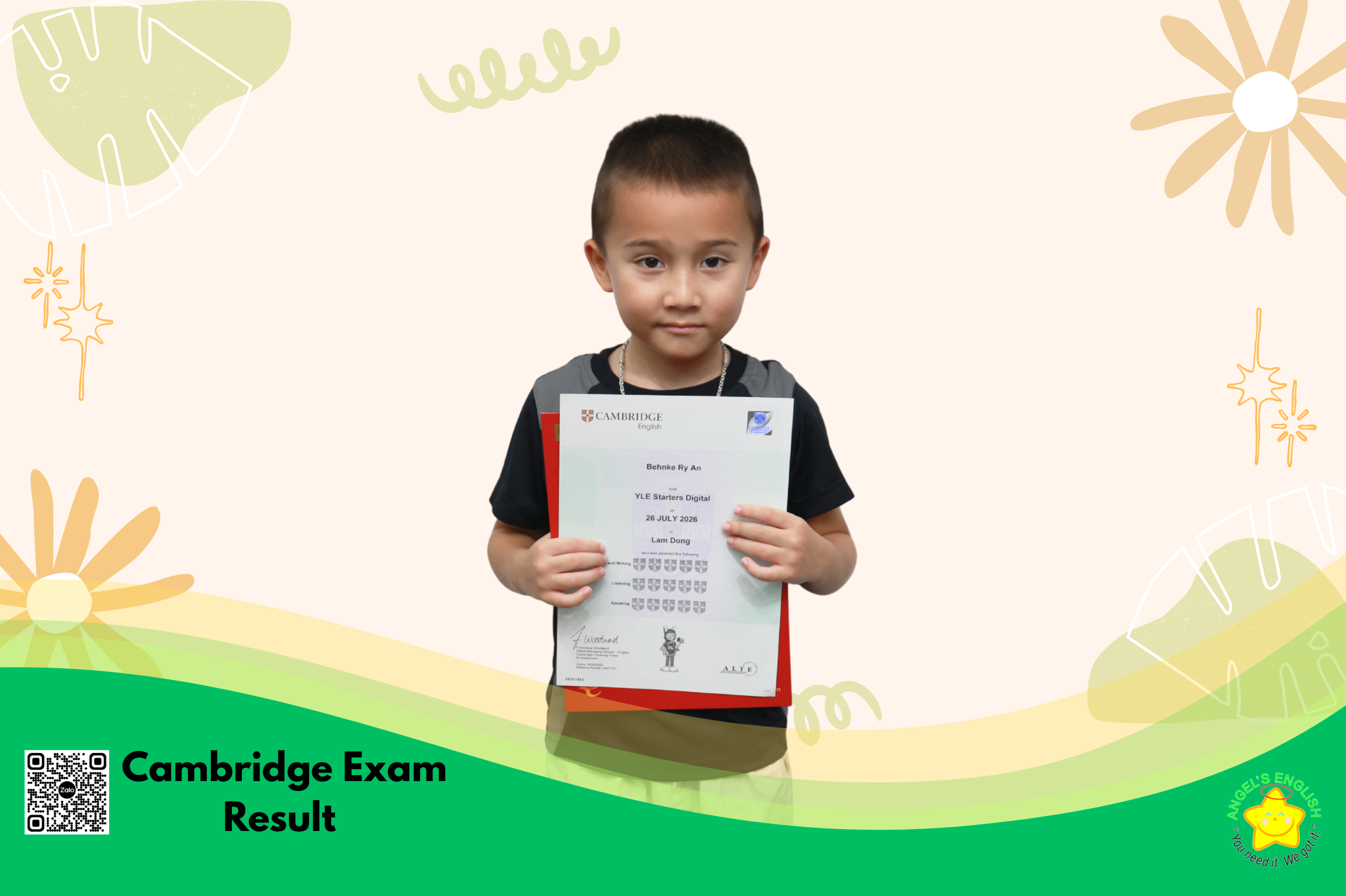 CHÚC MỪNG CÁC HỌC VIÊN NHẬN KẾT QUẢ KỲ THI CAMBRIDGE!