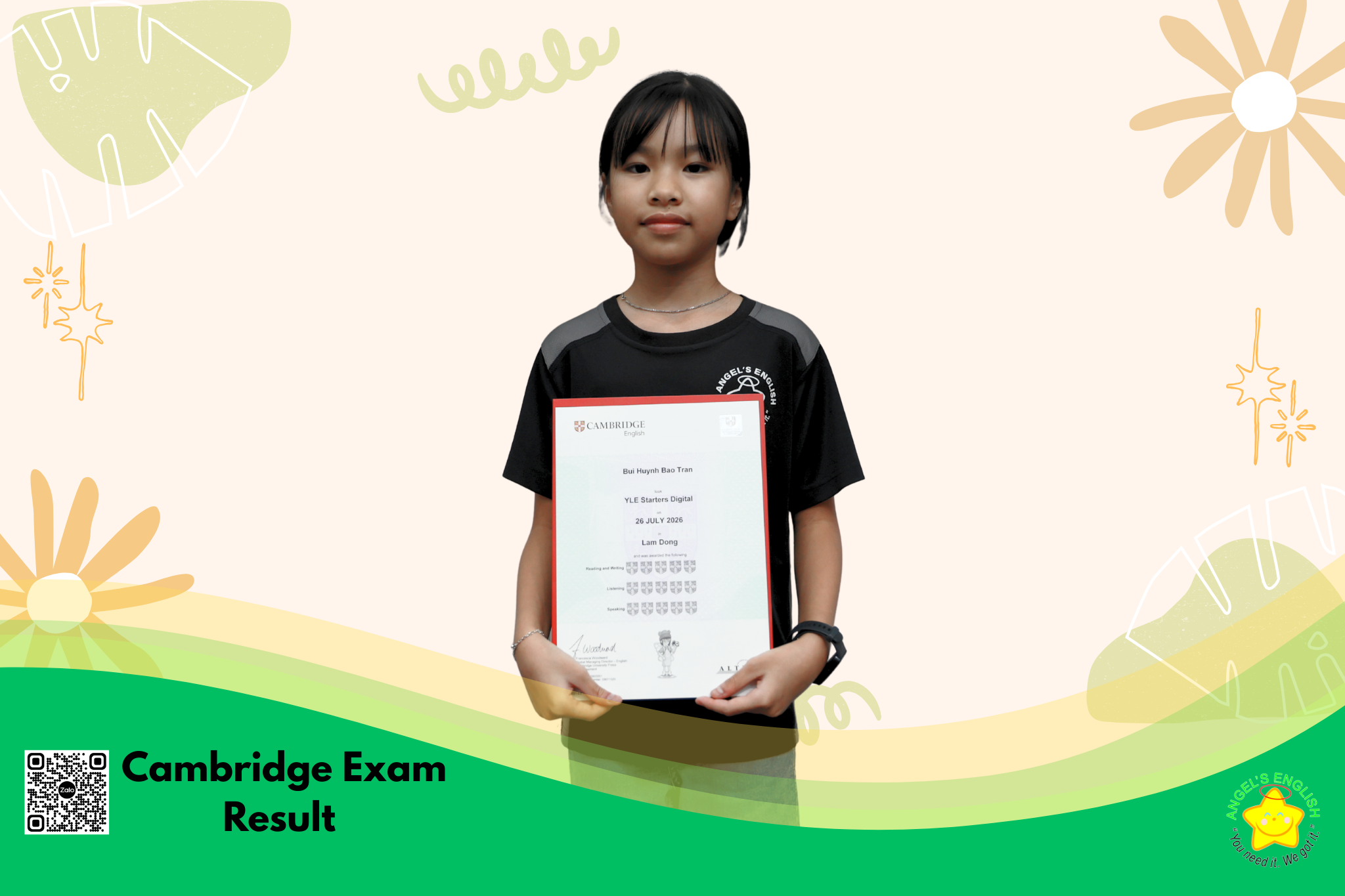 CHÚC MỪNG CÁC HỌC VIÊN NHẬN KẾT QUẢ KỲ THI CAMBRIDGE!
